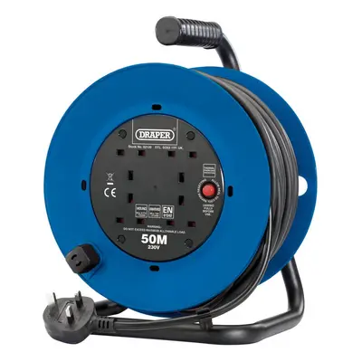 Draper 02120 230V Four Socket Industrial Cable Reel 50M each