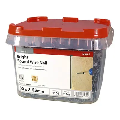 Timco BRW50T Round Wire Nails - Bright 50 X 2.65