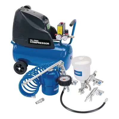 Draper 25936 Direct Drive Oil Free Air Compressor 24L & Air Tool Kit each