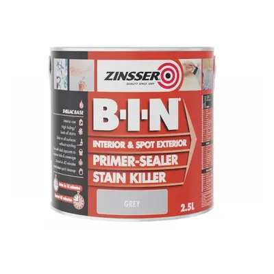 Zinsser ZN7020353C1 B.i.n® Primer Sealer & Stain Killer Paint Grey 2.5 Litre