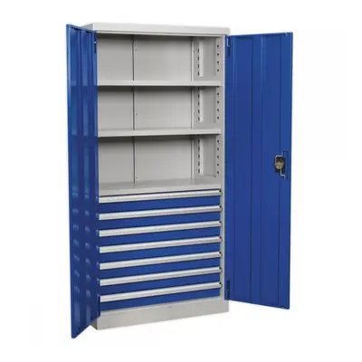 Sealey APICCOMBO7 Industrial Cabinet 7 Drawer 3 Shelf 1800Mm