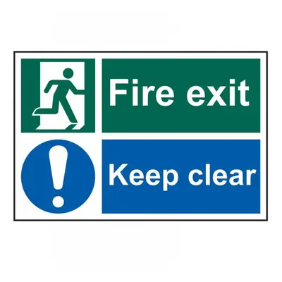 Scan 1540 Fire Exit Keep Clear - Pvc Sign 300 X 200Mm