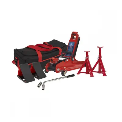 Sealey 1020LEBAGCOMBO Trolley Jack 2 Tonne Low Entry Short Chassis & Accessories Bag Combo - Red