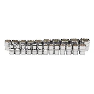 Draper Expert 34561 Loose Metric Socket Set 1/2in Sq. Dr. Polished Chrome (23 Piece) per set