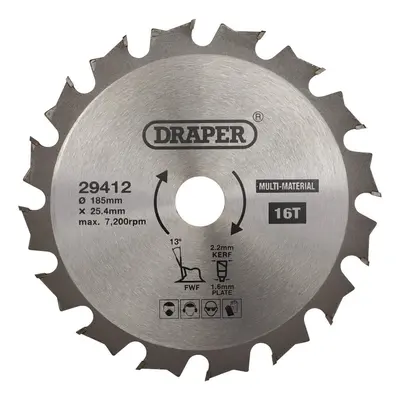 29412 Tct Multi-Purpose Circular Saw Blade 185 X 25.4Mm 16T each