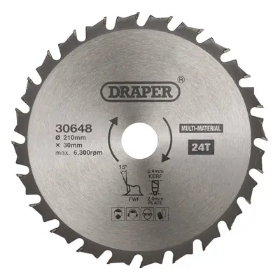 30648 Tct Multi-Purpose Circular Saw Blade 210 X 30Mm 24T each