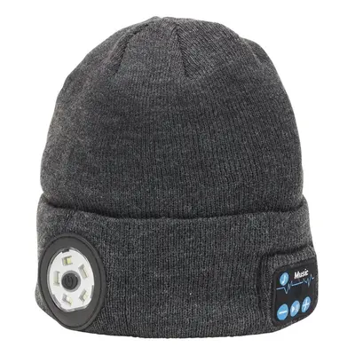 Draper 28351 Smart Wireless Rechargeable Beanie With Led Head Torch And Usb Charging Cable Grey 