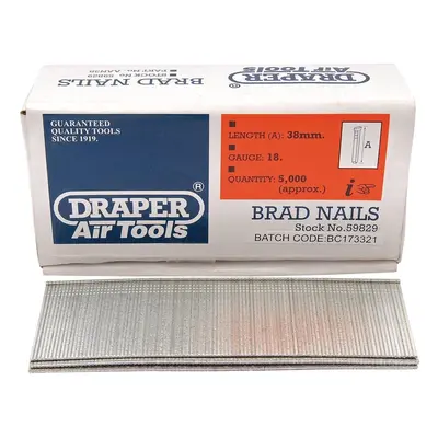 Draper 59829 Brad Nails 38Mm (Pack Of 5000) each