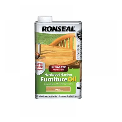 Ronseal 37355 Ultimate Protection Hardwood Garden Furniture Oil Natural Clear 500Ml