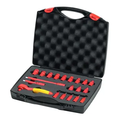 Wiha 43025 Insulated 1/4In Ratchet Wrench Set 21 Piece (Inc. Case)