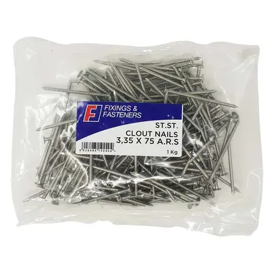 Fandf 1NLAR75335SSB Annular Ring Nail - Stainless Steel 3.35 X 75Mm (Bag Of 1Kg)