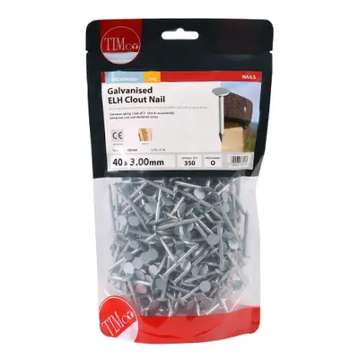 Timco GEC40B Extra Large Head Clout Nails - Galvanised 40 X 3.00