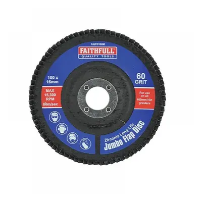 Faithfull Abrasive Jumbo Flap Disc 100Mm Medium