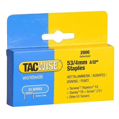 Tacwise 53 Light-Duty Staples 4Mm (Type Jt21 A) (Pack 2000) 333