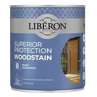 Liberon Superior Protection 8 Year Woodstain Medium Oak Satin 750Ml 126145