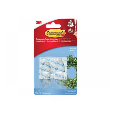 Command™ 17091CLR Clear Hooks With Clear Strips Medium (Pack 2)