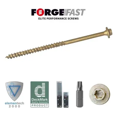 Forgefast FFTF7100T Elite Low-Torque Timber Fixing Screws - Tan 7.0 X 100Mm (Tub Of 50)