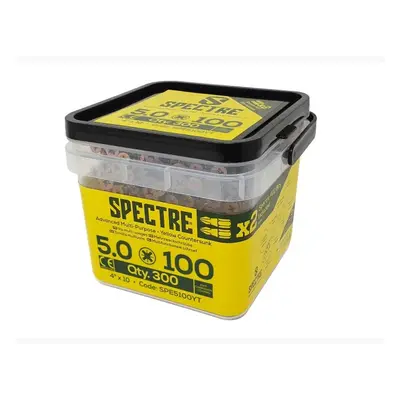 Forgefix SPE5100YT Spectre™ Pz Compatible Wood Screw Csk Zyp 5.0 X 100Mm Tub 300