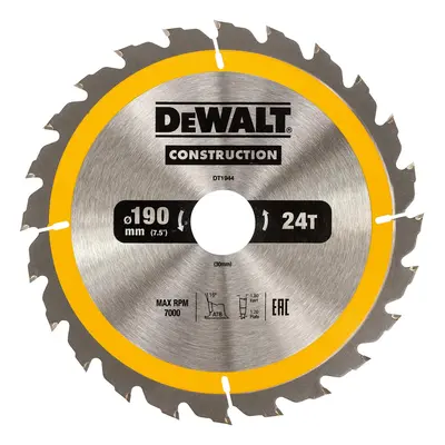 Dewalt Dt1944 Construction Circular Saw Blade 190 X 30Mm X 24T