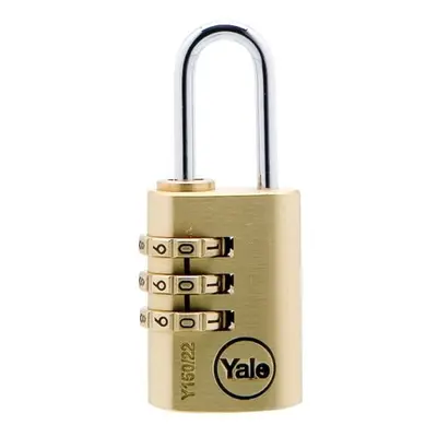 Yale Locks Brass Combination Padlock 22Mm Y150/22/120/1