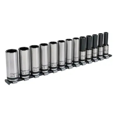 Sealey AK2745B Socket Set 13Pc 1/2inSq Drive Deep Lock-On™ 6Pt Metric - Black Series