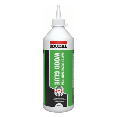 Soudal Water Resistant D3 Wood Adhesive White 1L bottle 2