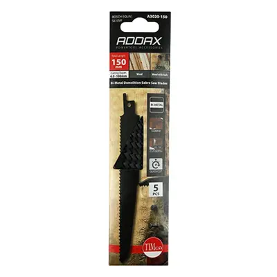 Timco A3020-150 Reciprocating Saw Blades - Wood With Nails Cutting - Bi-Metal S610Vf Pack 5