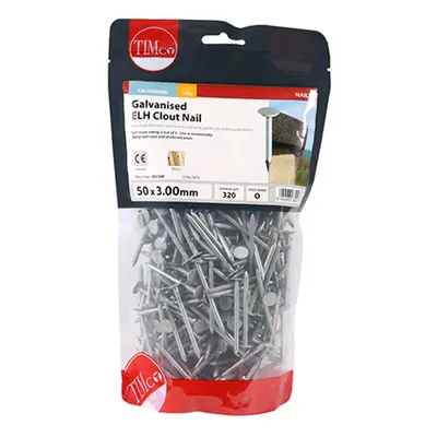 Timco GEC50B Extra Large Head Clout Nails - Galvanised 50 X 3.00