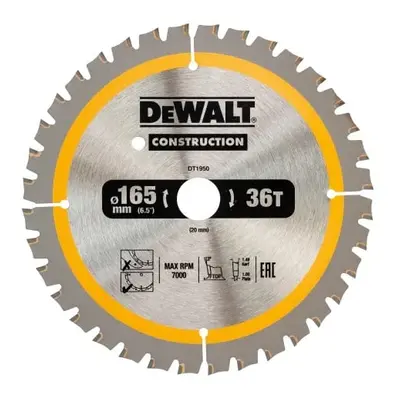 Dewalt DT1950-QZ Cordless Construction Trim Saw Blade 165 X 20Mm X 36T