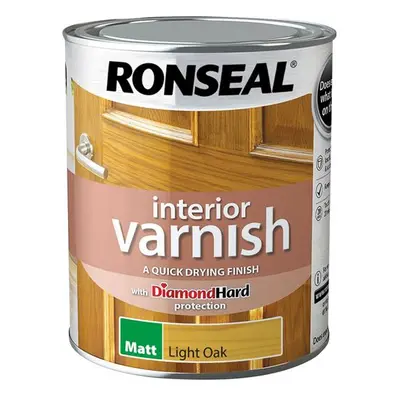 Ronseal 39429 Interior Varnish Quick Dry Matt Light Oak 750Ml