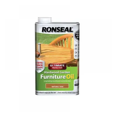 Ronseal 37358 Ultimate Protection Hardwood Garden Furniture Oil Natural Teak 1 Litre