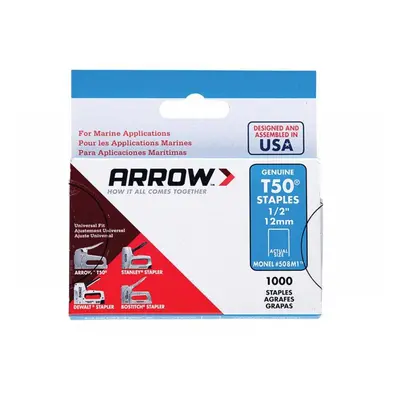 Arrow A508M1 T50M 508M Monel Staples 12Mm (1/2In) (Box 1000)