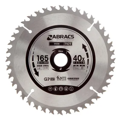 Abracs Tctc16540 Tct Cordless Circular Saw Blade For Wood 165 X 20Mm X 40T