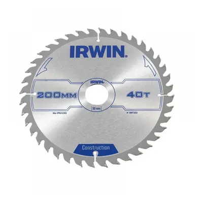 Irwin® 1897202 Construction Circular Saw Blade 200 X 30Mm X 40T Atb