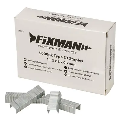 Fixman 915769 Type 53 Staples 5000Pk 11.25 X 8 X 0.75Mm Each 5000