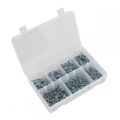 Sealey AB060SDS Self-Drilling Screw Assortment 500Pc Pan Head Phillips Zinc