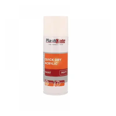 Plastikote 071010 Trade Quick Dry Acrylic Spray Paint Matt White 400Ml