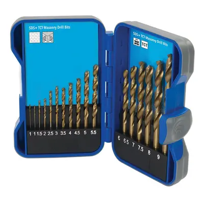 Silverline 633829 Titanium-Coated Hss Drill Bit Set 17Pce 1 - 9Mm Each 1