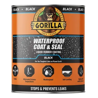 Gorilla Glue Waterproof Coat & Seal Liquid Rubber Coating Black 473Ml 114563