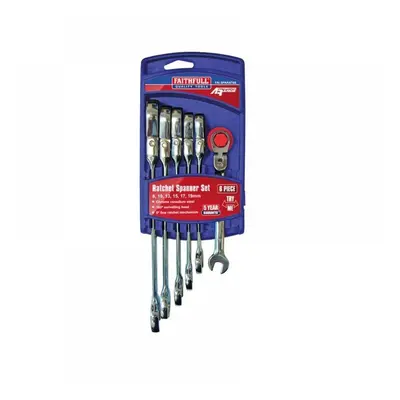 Faithfull Ratchet Combination Spanner Flex Head Set 6 Piece