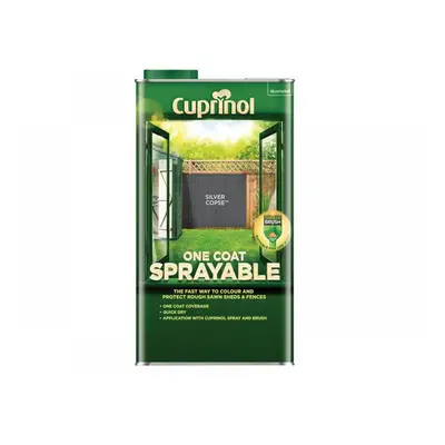 Cuprinol 5355975 One Coat Sprayable Fence Treatment Silver Copse 5 Litre