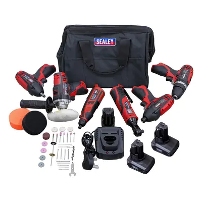 Sealey CP1200COMBO2B Sv12 Series 6 X 12V Cordless Power Tool Kit - 3 Batteries