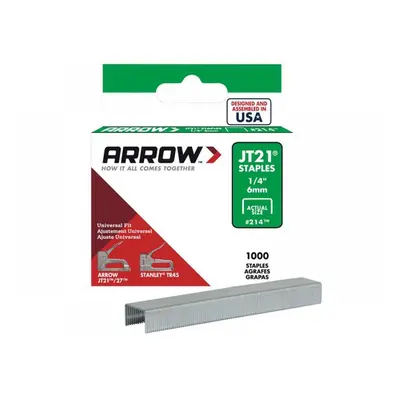 Arrow A214 Jt21 T27 Staples 6Mm (1/4In) (Box 1000)