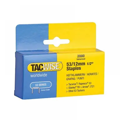 Tacwise 0337 53 Light-Duty Staples 12Mm (Type Jt21 A) (Pack 2000)