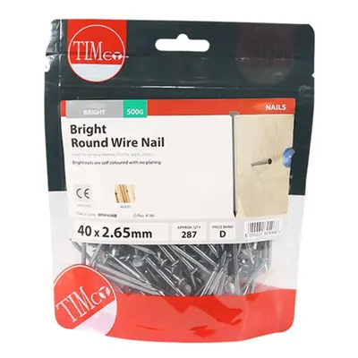 Timco BRW40MB Round Wire Nails - Bright 40 X 2.65