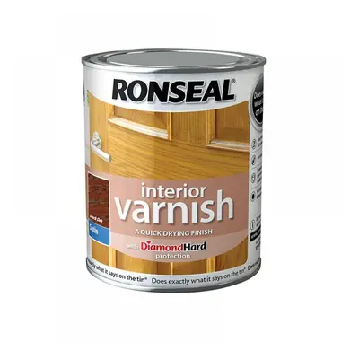 Ronseal 36826 Interior Varnish Quick Dry Satin Dark Oak 250Ml