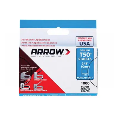 Arrow A506M1 T50M 506M Monel Staples 10Mm (3/8In) (Box 1000)