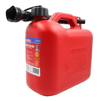 Faithfull Plastic Fuel Can Red 5 Litre