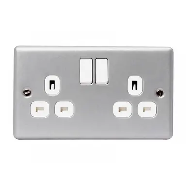 Masterplug MC522-01 Metal Clad Switched Socket 2-Gang 13A