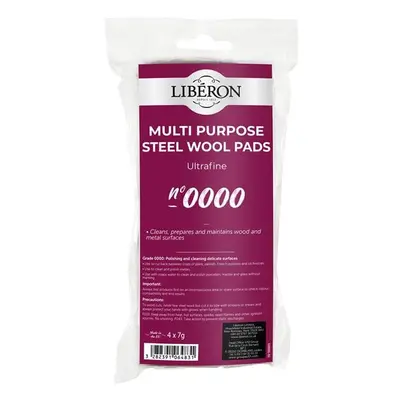 Liberon Steel Wool Grade 0000 Ultra Fine 4 X 7G 126931